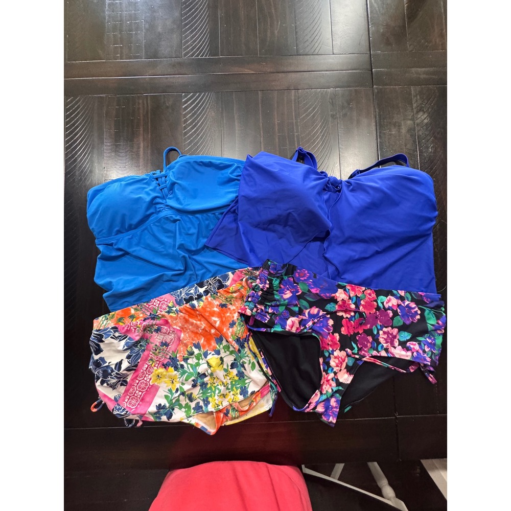 Time and Tru Swim by Cacique Plus Size Tankini Swimwear Bundle 4pc 1X 14 16W